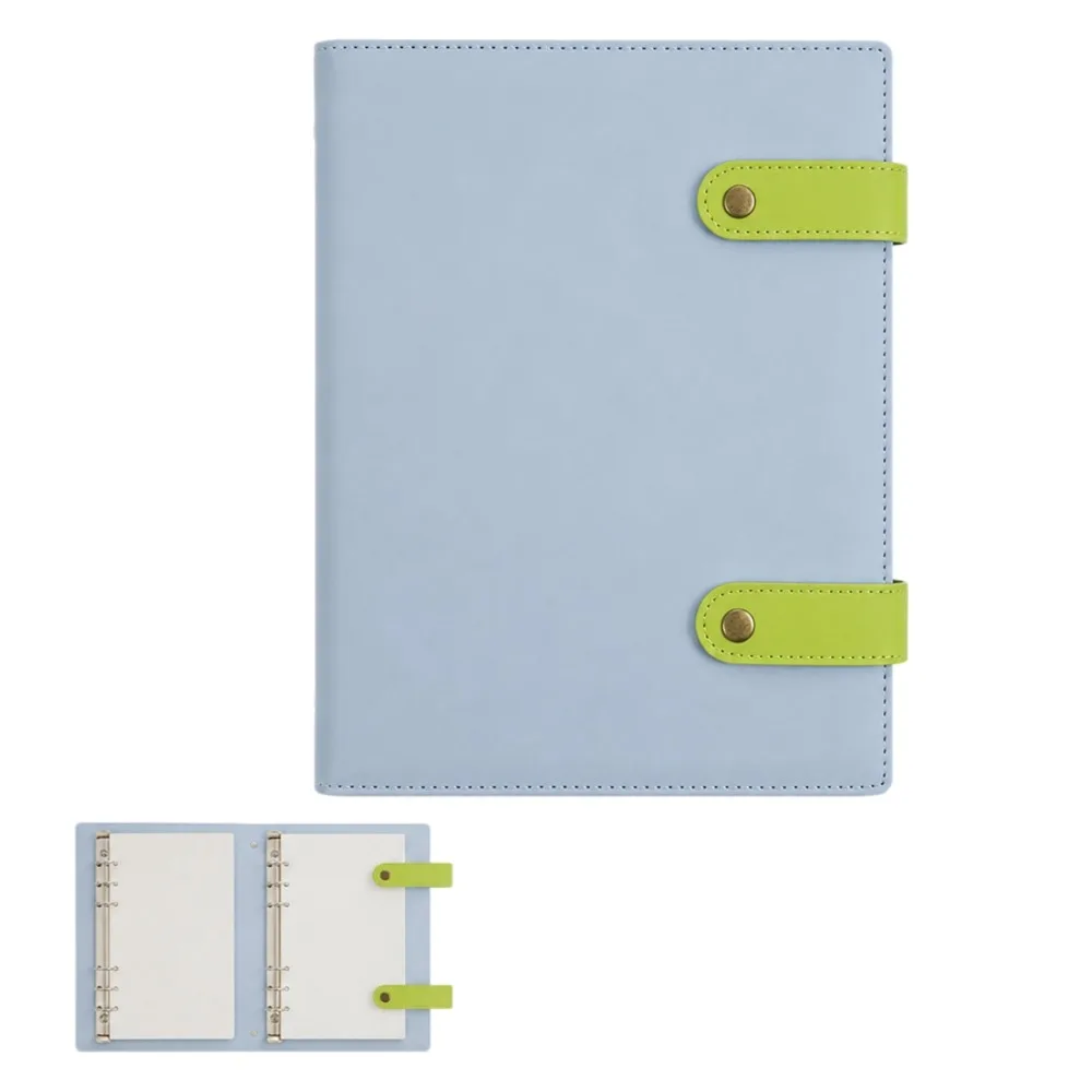 Drawing A5 B5 Notepad Memo Pads PU Leather Cover Paper Planner Loose-leaf Binder Record Book Solid Color Notebook Office