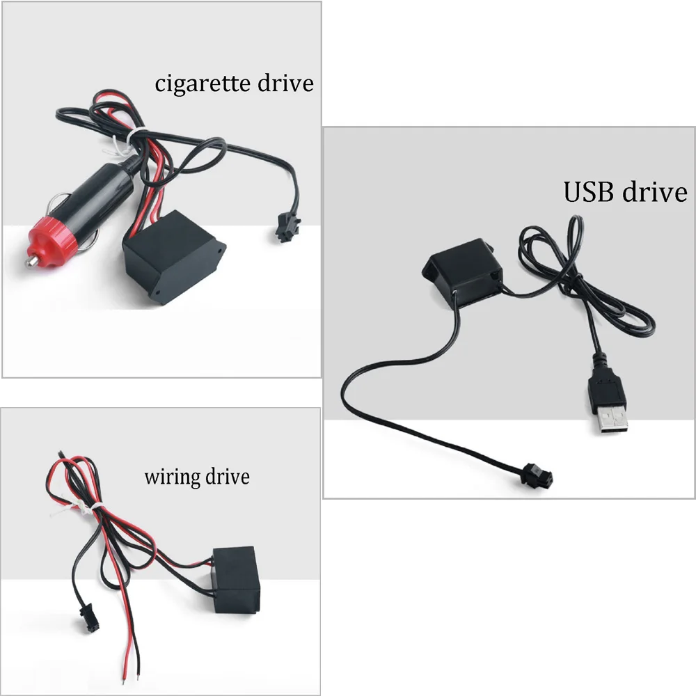 12V/5V Neon EL Wire Power Driver Controller Glow Cable Strip Light Inverter Adapter