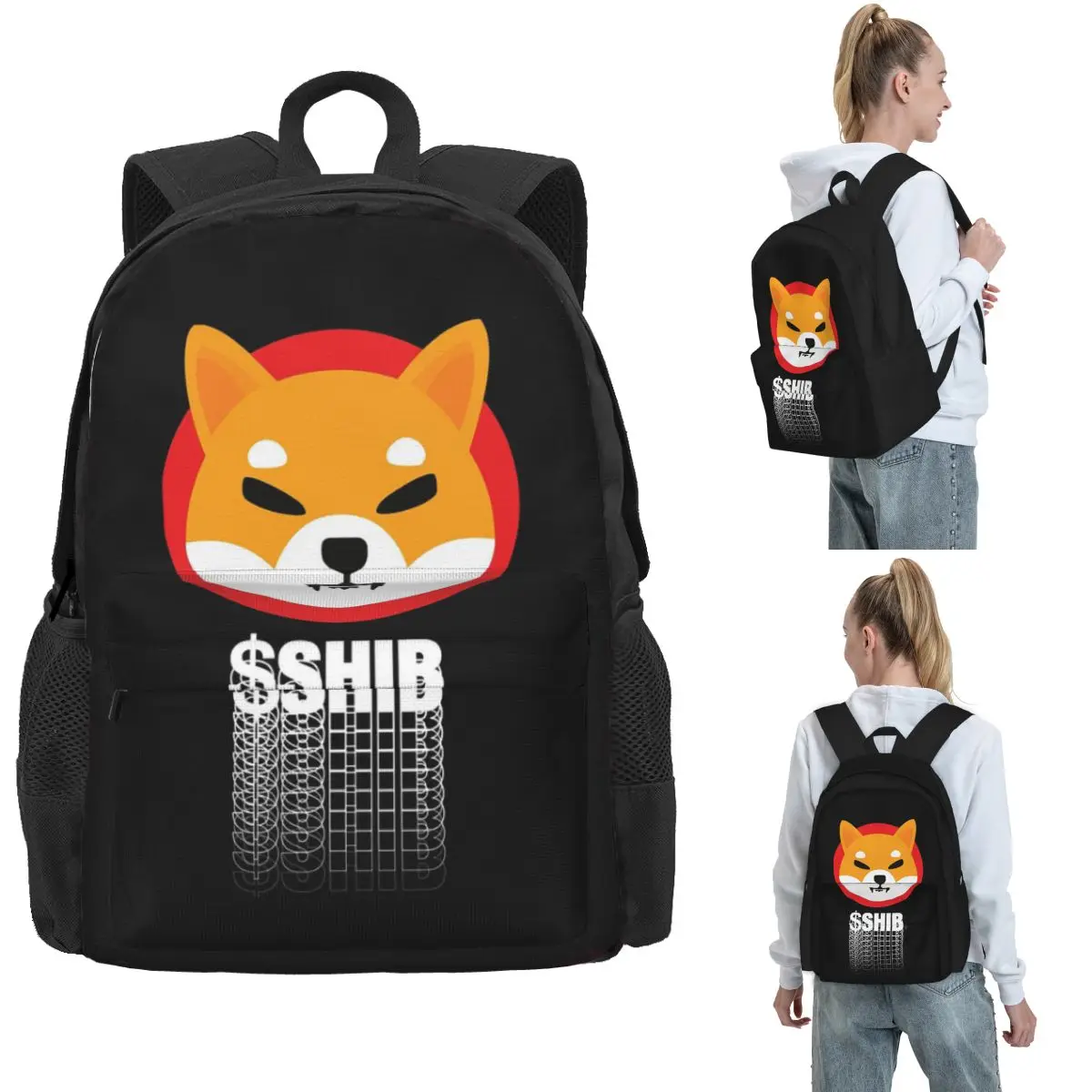 $Shib Shiba Inu Coin Fomo Crypto Memecoin Shibacoin To The Moon Backpack Hot Sale Daypack Large Capacity Kids BookBag