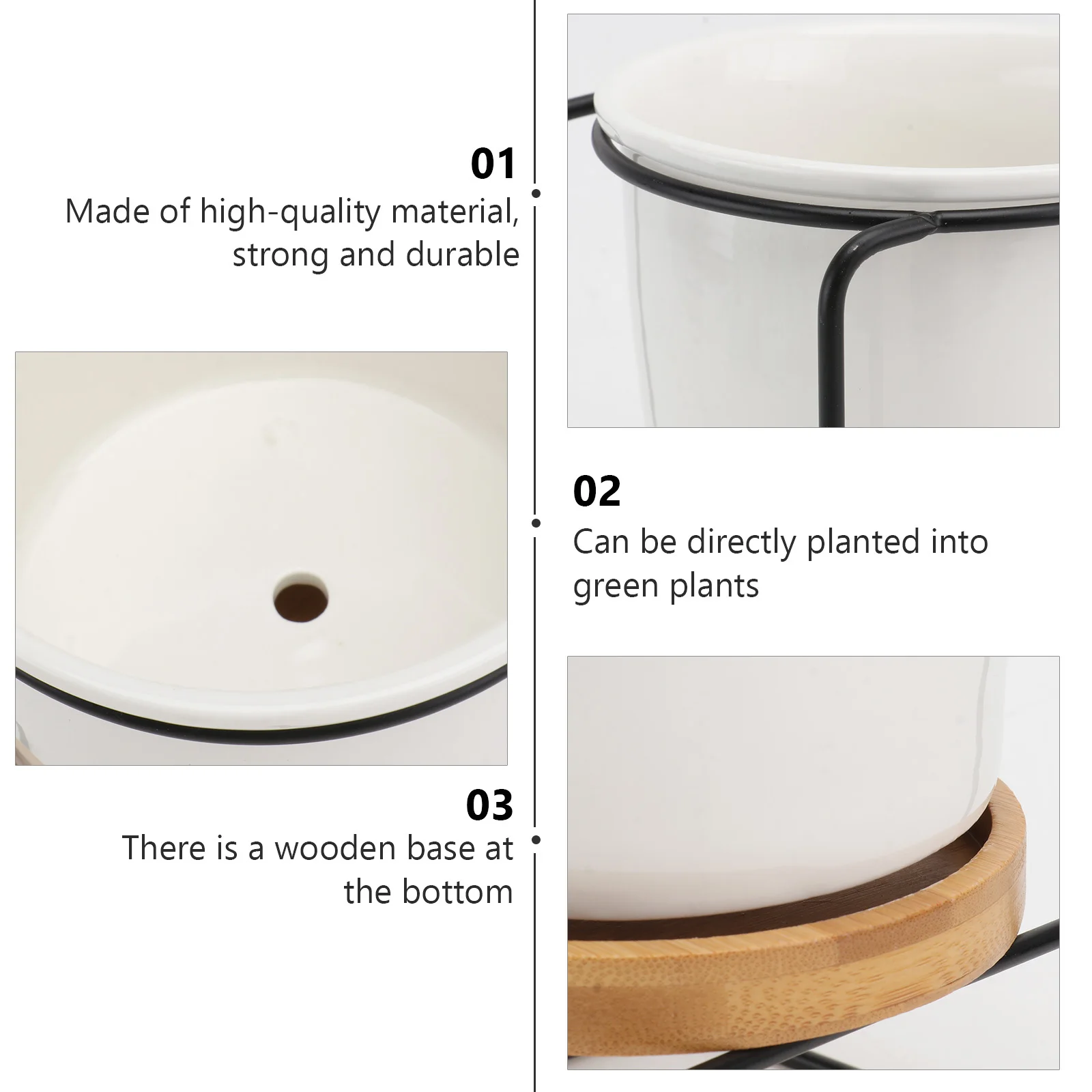 

1Set Iron Flower Pot Rack Design Plant Vase for Home Office Hotel Tabletop Decoration Desktop Floral Arrangement