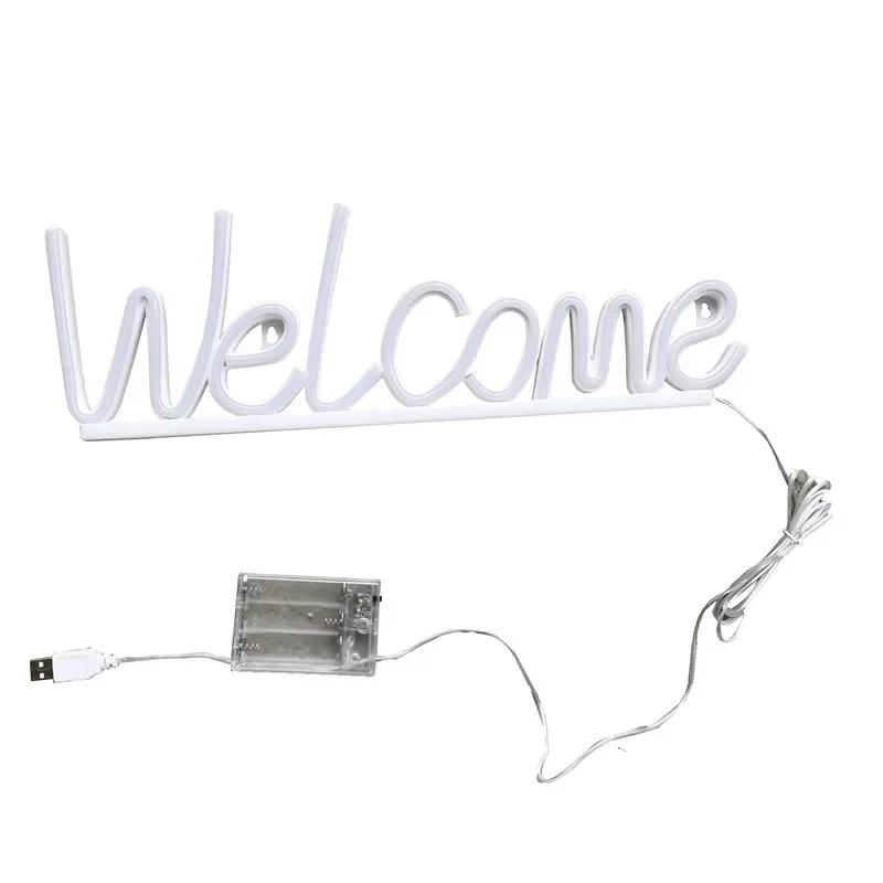 Imagem -06 - Welcome Neon Sign Wall Art Light up Light para Restaurante Bar Loja de Negócios Porta de Casa Janela Porta de Vidro Decor Lamp