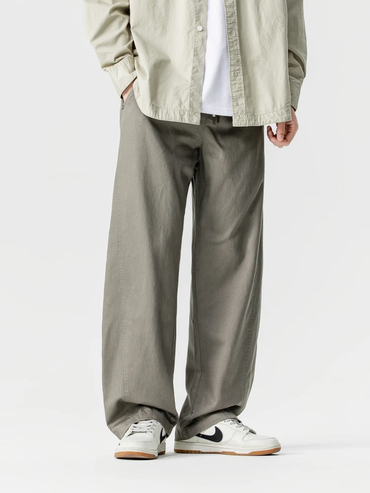 

GAYR, осень 2025 г., футболка с ферментом на талии, лиоцелловая ткань, широкие брюки, повседневные прямые брюки, мужские свободные хлопковые брюки...