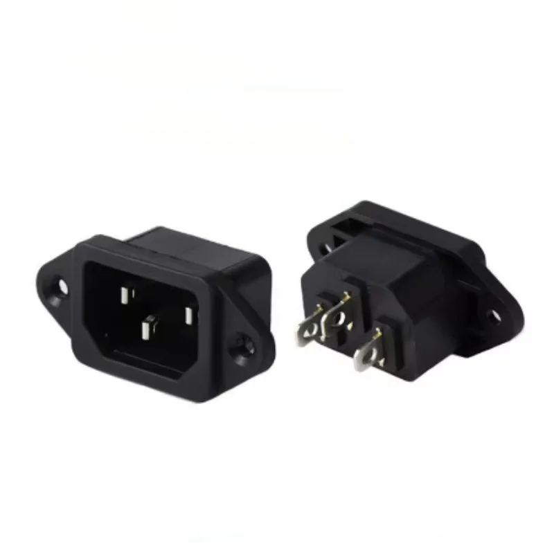 5pcs AC-04 AC Power Socket 3Pin Male Plug Electrical Socket Mount Connector