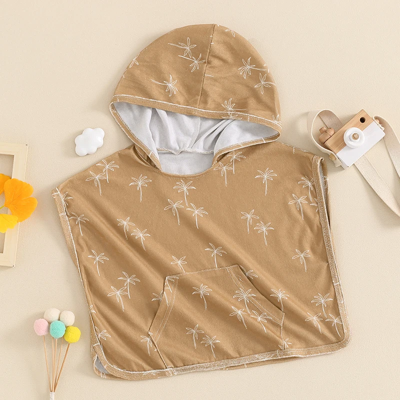 Toalhas de praia com capuz para bebê, cobertura infantil, maiô floral infantil, poncho de banho, capa de toalha, verão