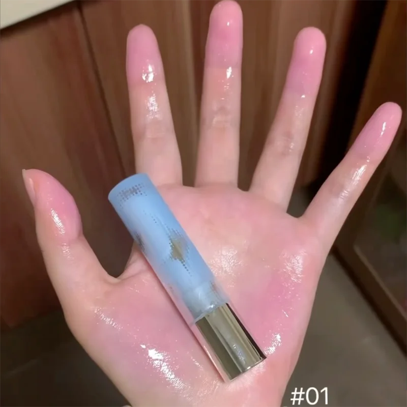 Cheeryep リップスティック クリスタルフィルム ソリッドリップグロス 長持ちするミラー仕上げ、ふっくらとした唇のリップバーム、女性のための保湿メイクアップ