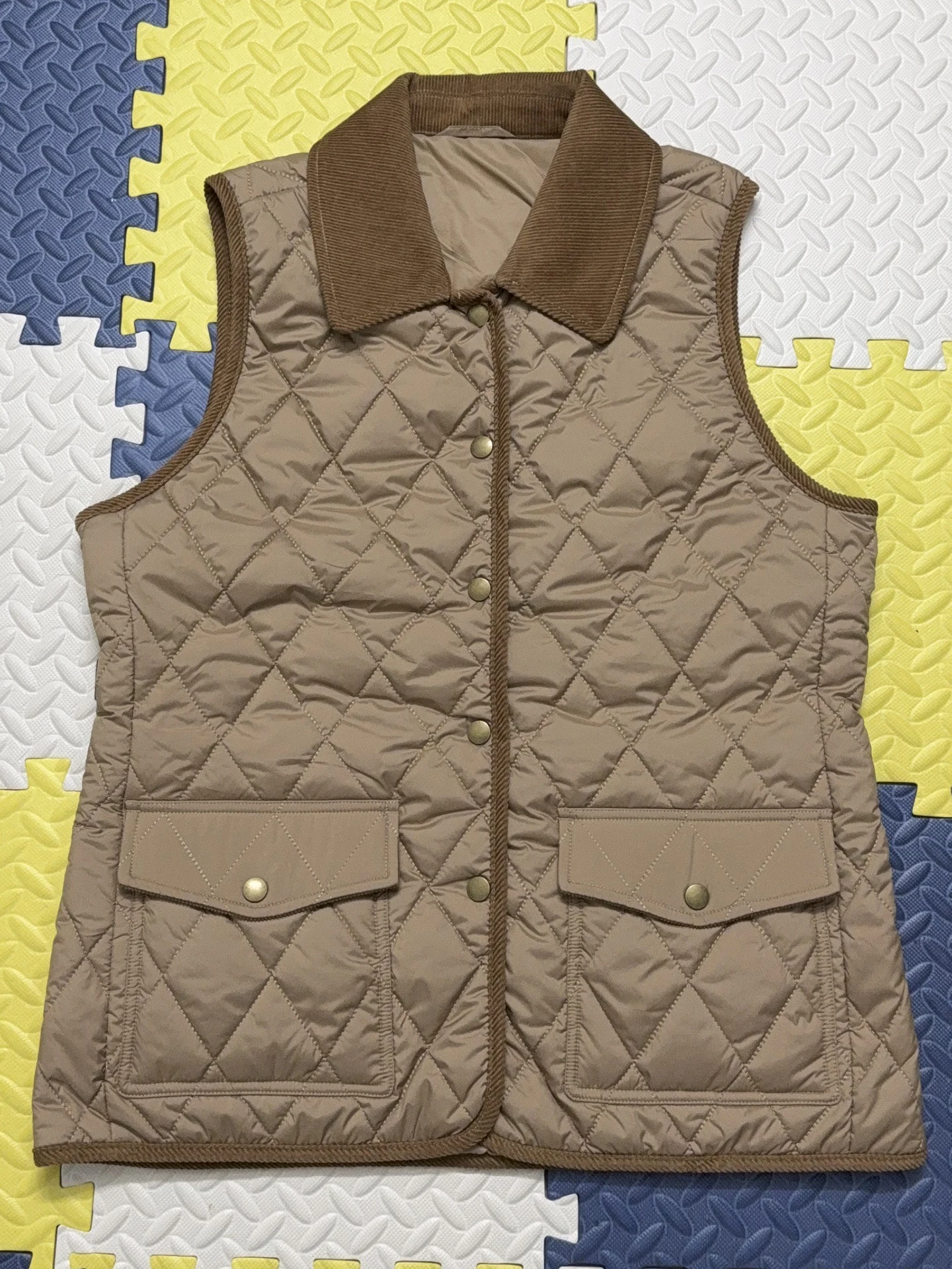 American College Style Women's Cotton Vest with Diamond Pattern Spring New Arrival Sweet Style Polyester Fiber Fill