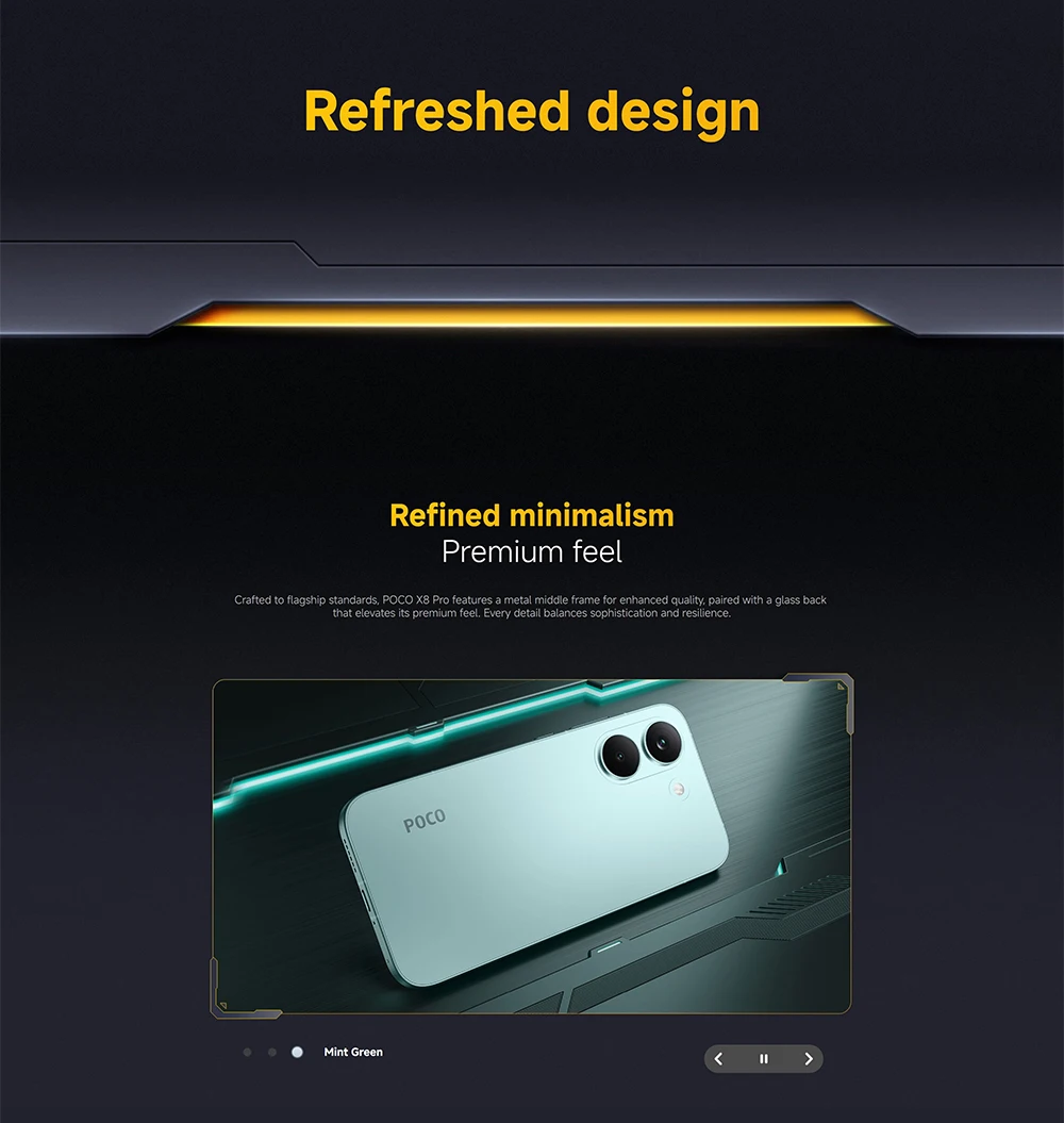 Global Version Poco X8 Pro 8Gb 256Gb Mobile Phones 1.5K 120Hz Ultra Bright Amoled Display 50Mp High Resolution Cellphones