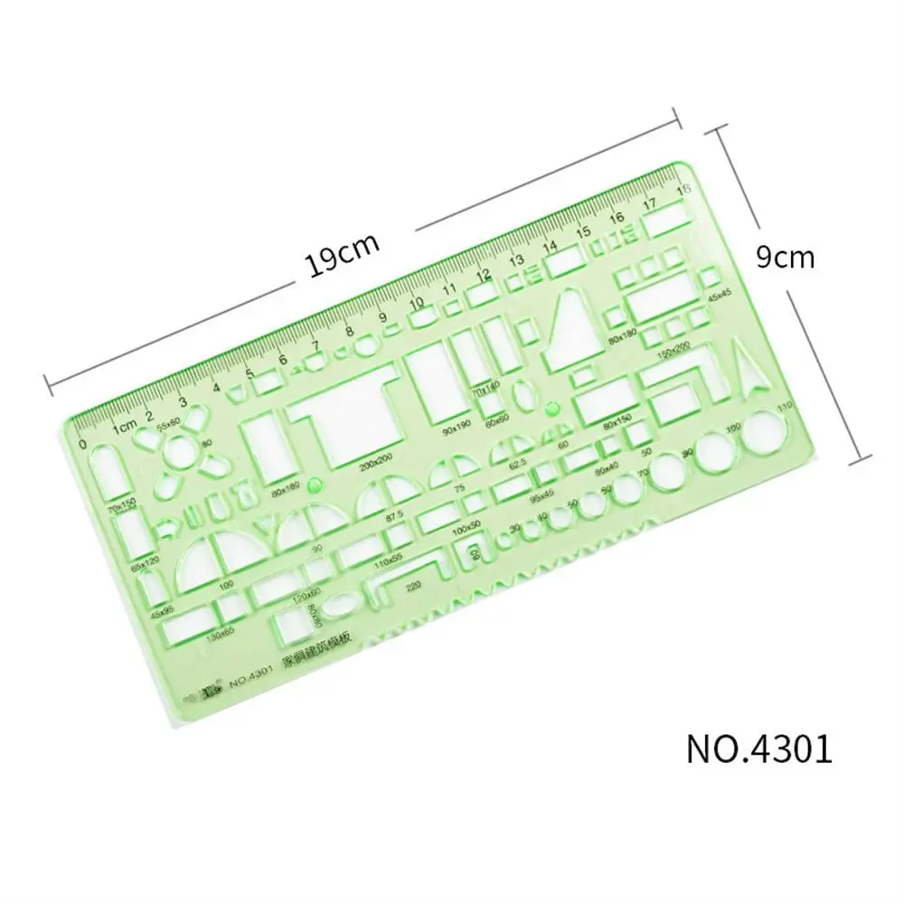 Transparent Students Circles Oval Measuring Tool Stencil Template Ruler Geometric Ruler Curve Ruler Drawing Ruler