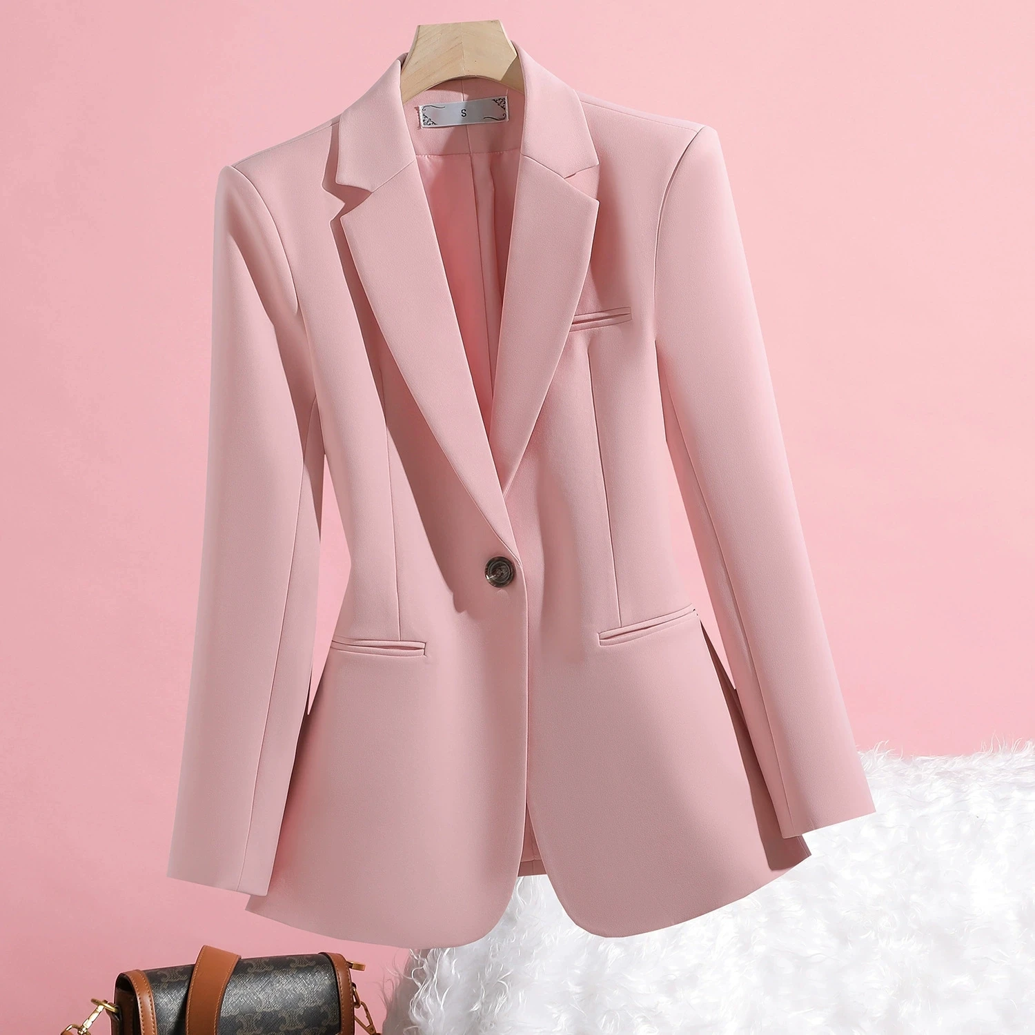 New Spring Autumn Green White Women Blazer Long Sleeve Single Breasted Office Suit Ladies Business Work Wear Formal Jacket Coat