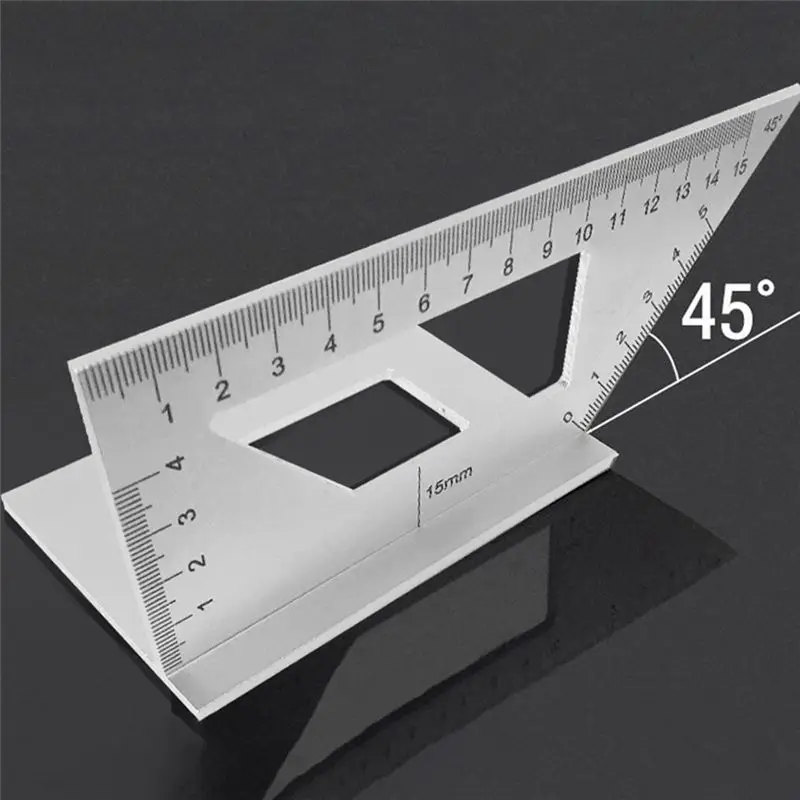 【Great Sell】 Multifunctional Square 45+90 Degree Gauge Angle Ruler T-Shaped Measuring Woodworking Ruler Tool