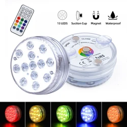 Luce sommergibile RGB a 13 LED con telecomando Lampada notturna subacquea per la decorazione della festa nuziale in piscina Luce subacquea