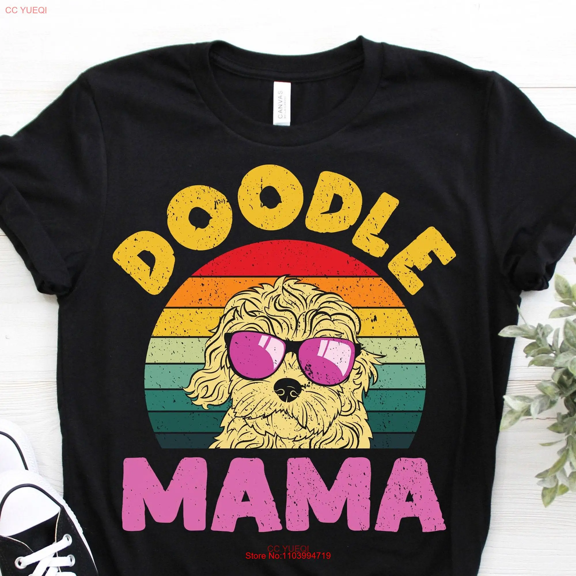 Классная Винтажная Футболка каракули мама владелец собаки День матери Милая Золотая эндододондул подарок любимому костюм на день рождения дудуд