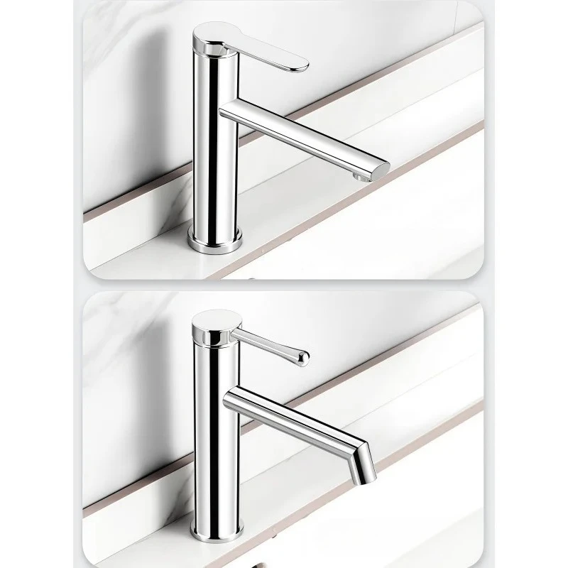 304 Stainless Steel Basin Faucet, Hot and Cold Dual-use, Household Wash Basin Faucet, Extended Faucet for Washstand