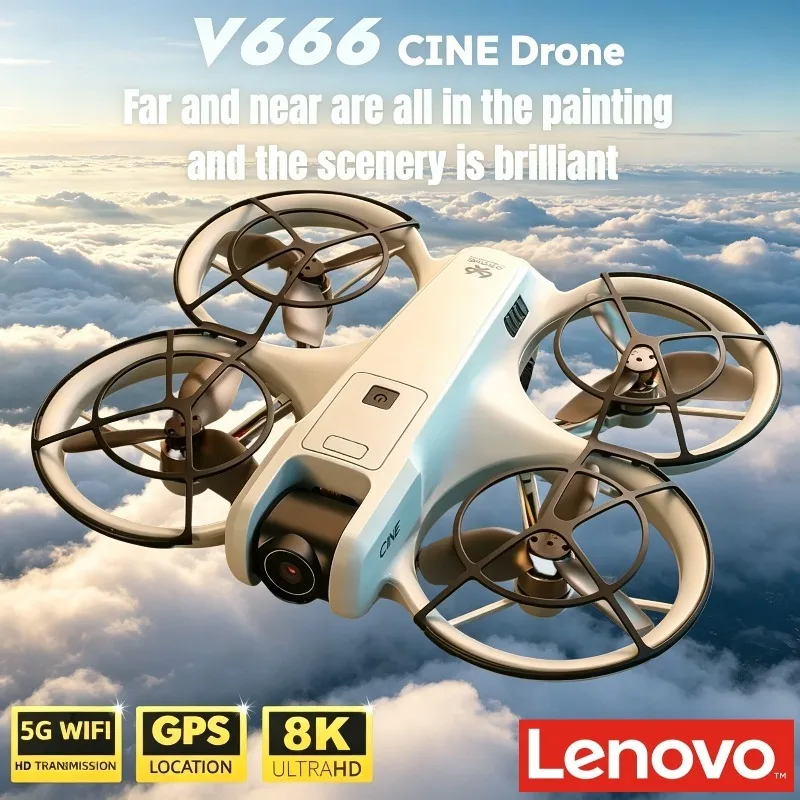 

Lenovo V666 8K MINI Drone Obstacle Avoidance Dron 5G WIFI Professional RC Quadcopter Toys Headless Mode Altitude Brushless.
