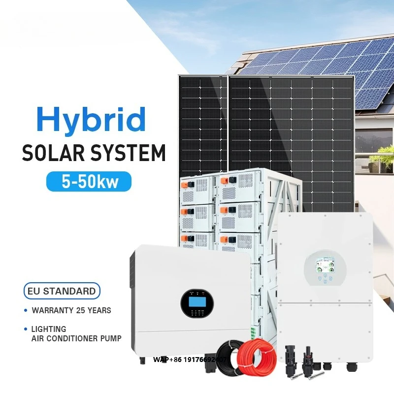 3Kw 5Kw Hybrid Solar Power System  Controller Pure Sine Wave Inverter Lithium LiFePO4 Monocrystalline PV Panels for Home Use