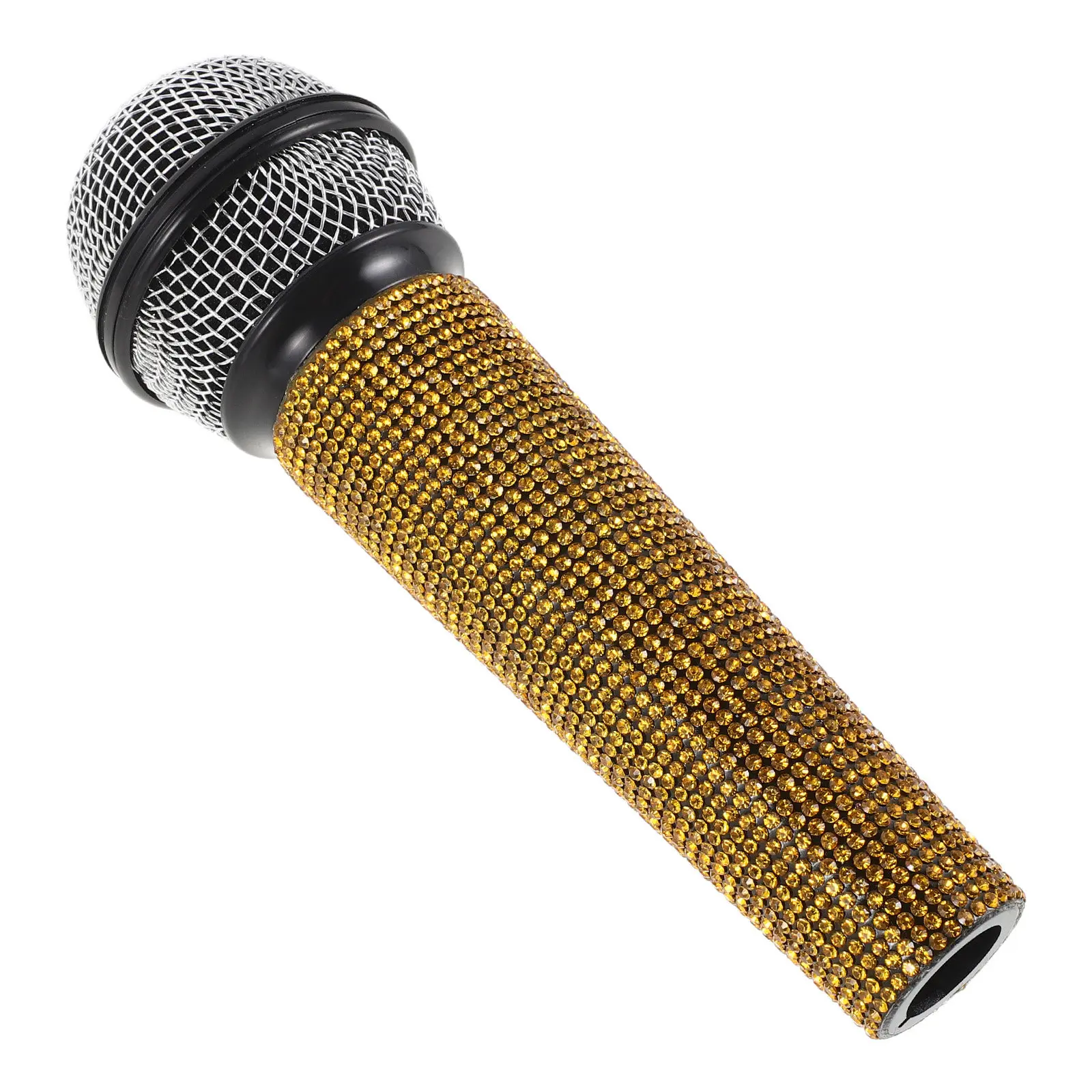 

Детский микрофон со стразами для ролевых игр, блестящий реквизит для сценических выступлений, легкий пластиковый микрофон-игрушка