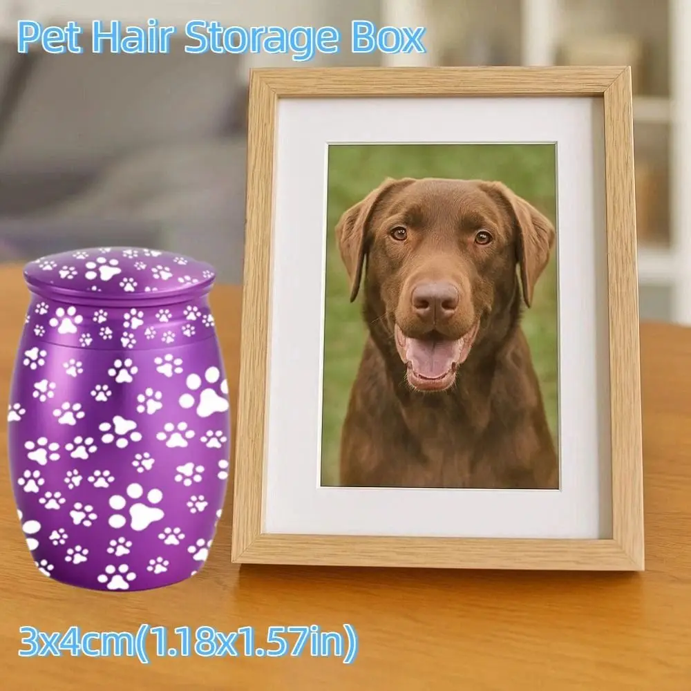 

Paw Print Mini Pet Ashes Box Waterproof Anti Fall Pet Commemorative Box Seal Moisture-proof Pet Hair Storage Box Pet Cremation