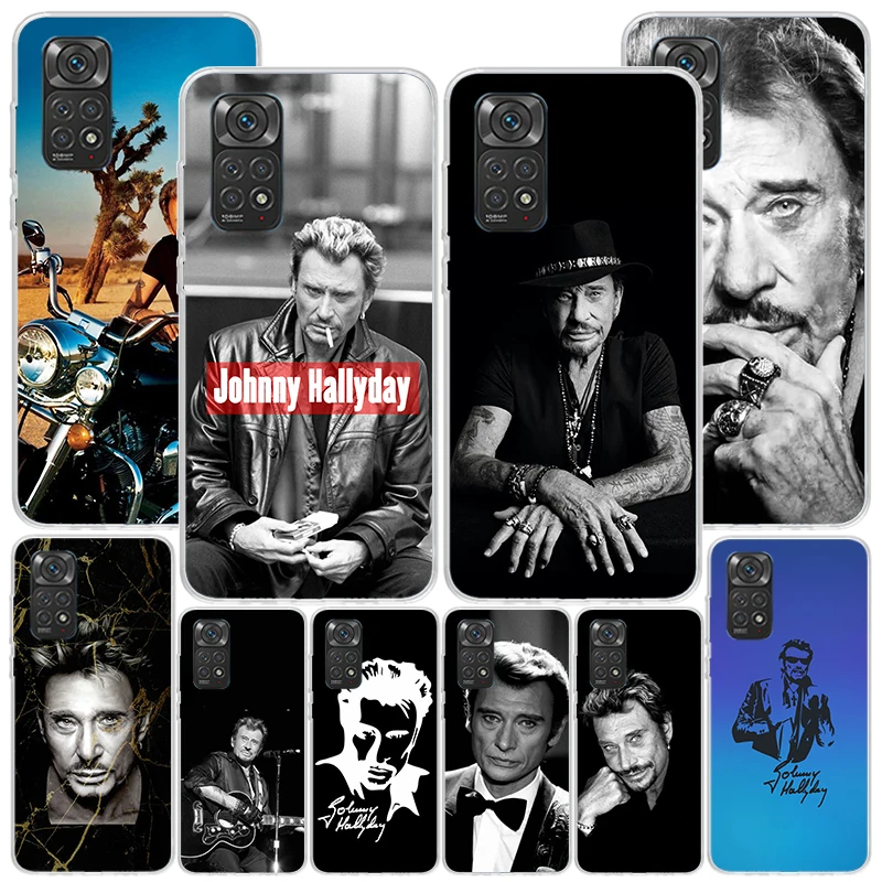 Johnny Hallyday Music Phone Case For Xiaomi Redmi Note 13 12S 12 11 11S 11E 10 Pro Plus 10S 11T 9 9S 8 8T 7 5G Personalized Cove