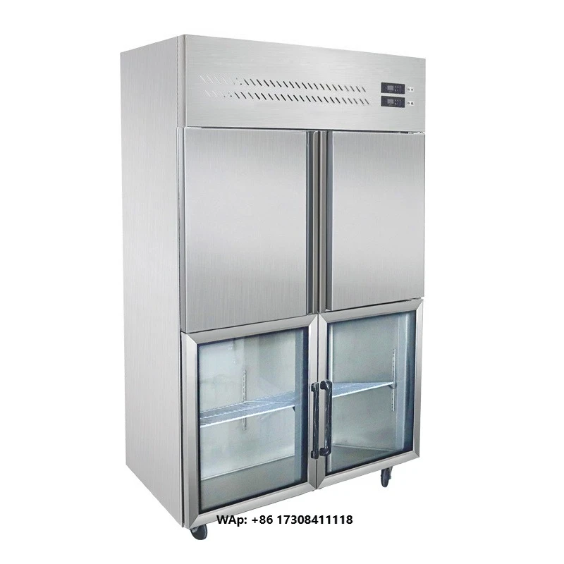 Commercial refrigerator and freezer stainless steel 6 door refrigerator upright freezer