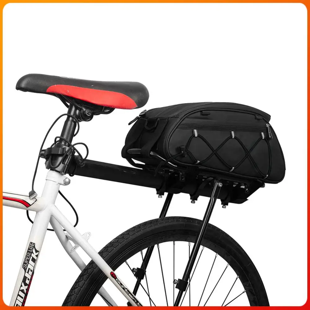 

RZAHUAHU Rear Rack Storage Bag Waterproof Bike Rear Seat Trunk Bag Multiple Pockets Night Reflective Cycling Accessories