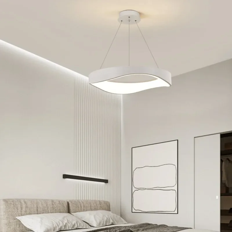 Creative Wood Grain Metal Pendant Lights Danish Designer Restaurant Eye Protection Kitchen Bedroom Interior Hanging Chandeliers