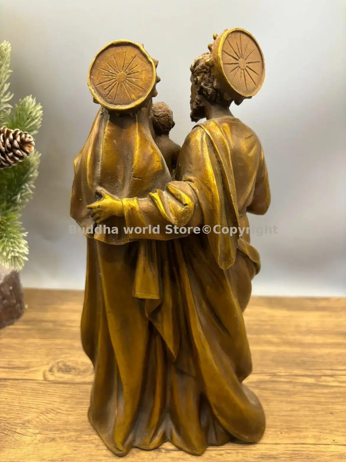 Christianity Christian Catholicism bronze sculpture statue religious Holy family copper Madonna Mary copper Jesus statue