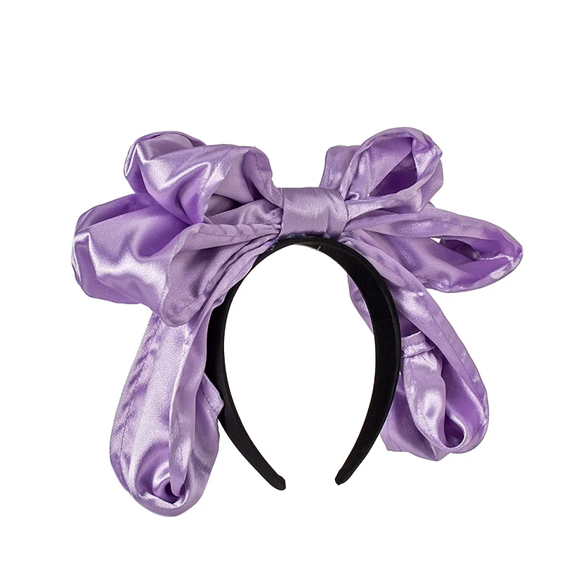 1pc schöne einfarbige Mädchen Lolita Satin großen Bowknot Haar Reifen Mode Cosplay süß vielseitig