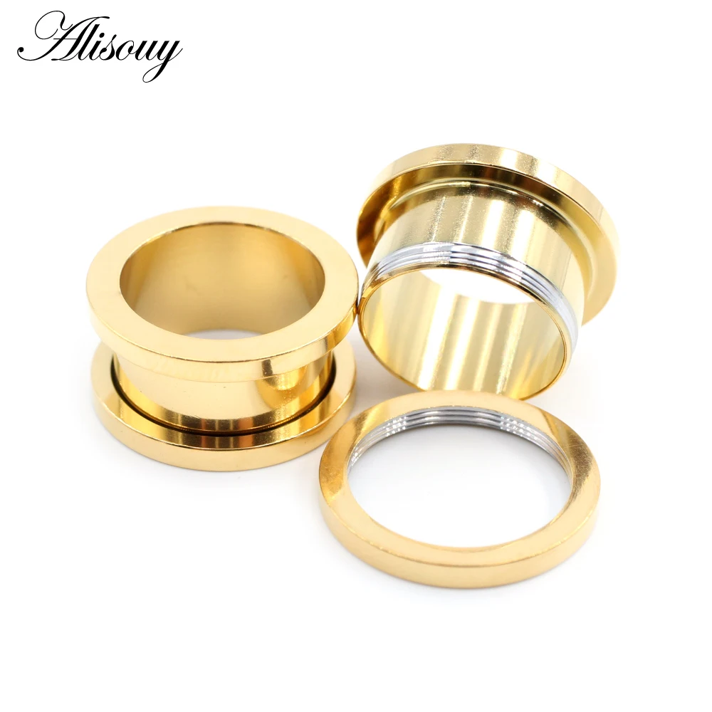 Alisouy 1PC 2-30mm Ear Gauges 316L Stainless Steel Ear Tunnels Plugs Piercing Jewelry Ear Stretchers Expander Plugs and Tunnels