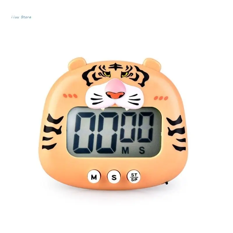 Cute Cartoon Animal Countdown-Timer  Cow Digital Cooking Timer with Invisible Stand for Cooking Bake Timer Kitchen