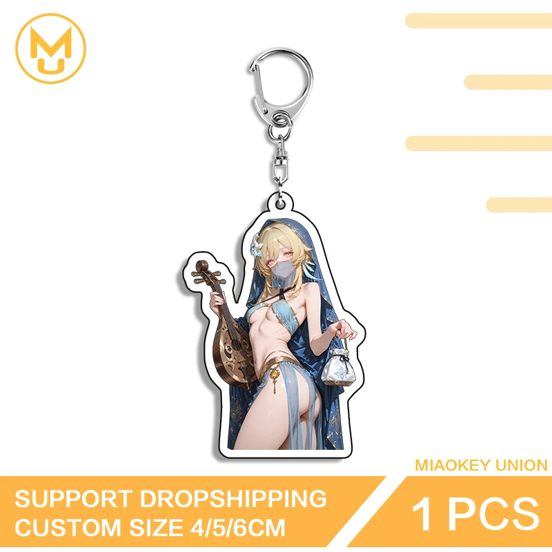 Nun Genshin Impact Seductive Girl Eye Catching Edgy Double Sided Acrylic Key Chains Luxury Shockproof Multi Function Keyring