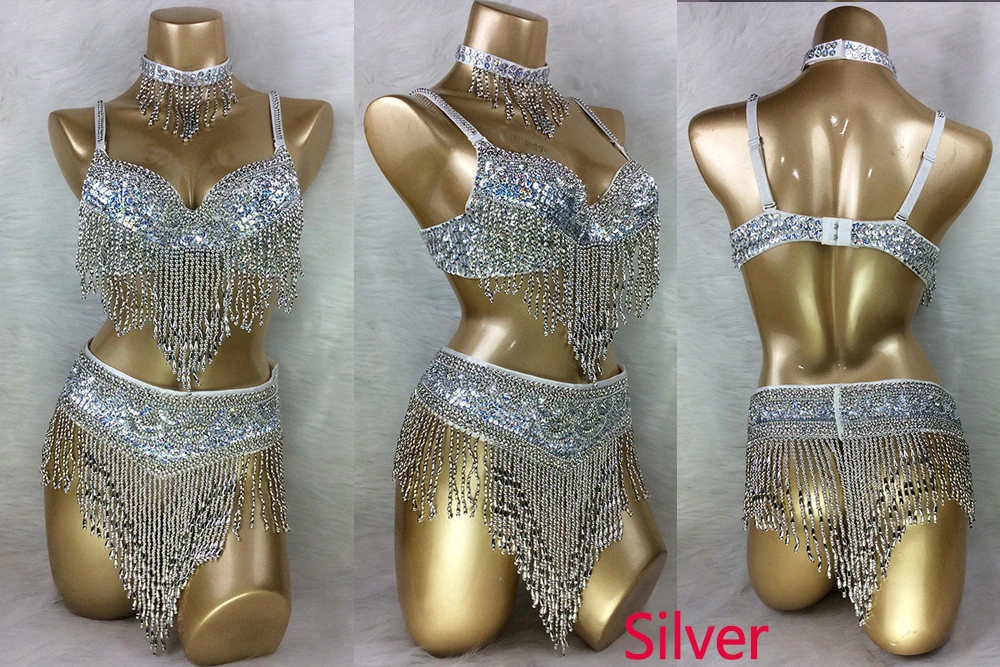 Sexy Hot girl bikini belly dance costume Bra stage show dance clothing nightclub bar evening party wear