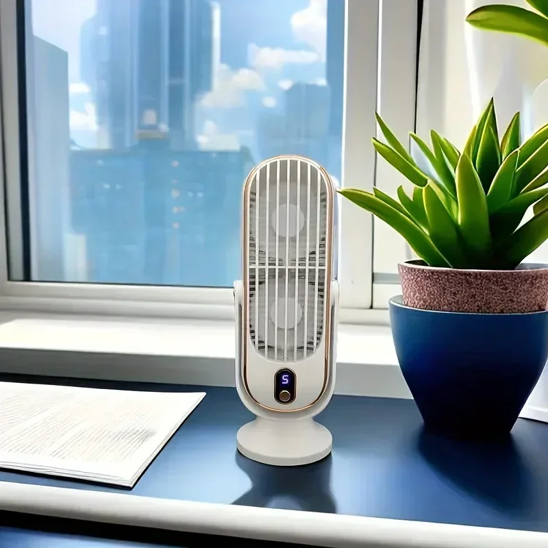 Rechargeable Desk Fan,Portable Bladeless Fan Small Personal Cooling Fan Quiet Table Fan for Home, Office, Bedroom