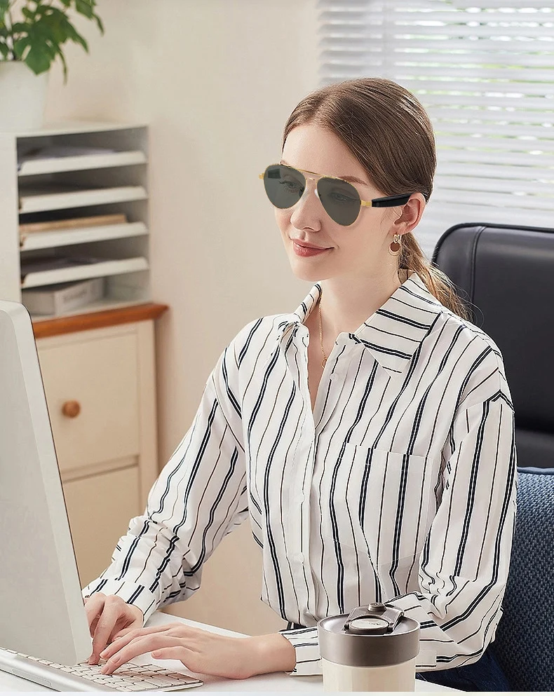 نظارات شمسية ذكية لترجم بلوتوث لتطبيقات الأعمال - نظارات اتصالات لاسلكية soundcore لهاتف Xiaomi Huawei OPPO