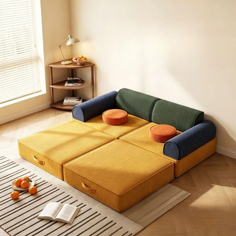 Variety of folding lazy module sofa, simple living room small apartment sofa bed combination, bedroom, removable and washable