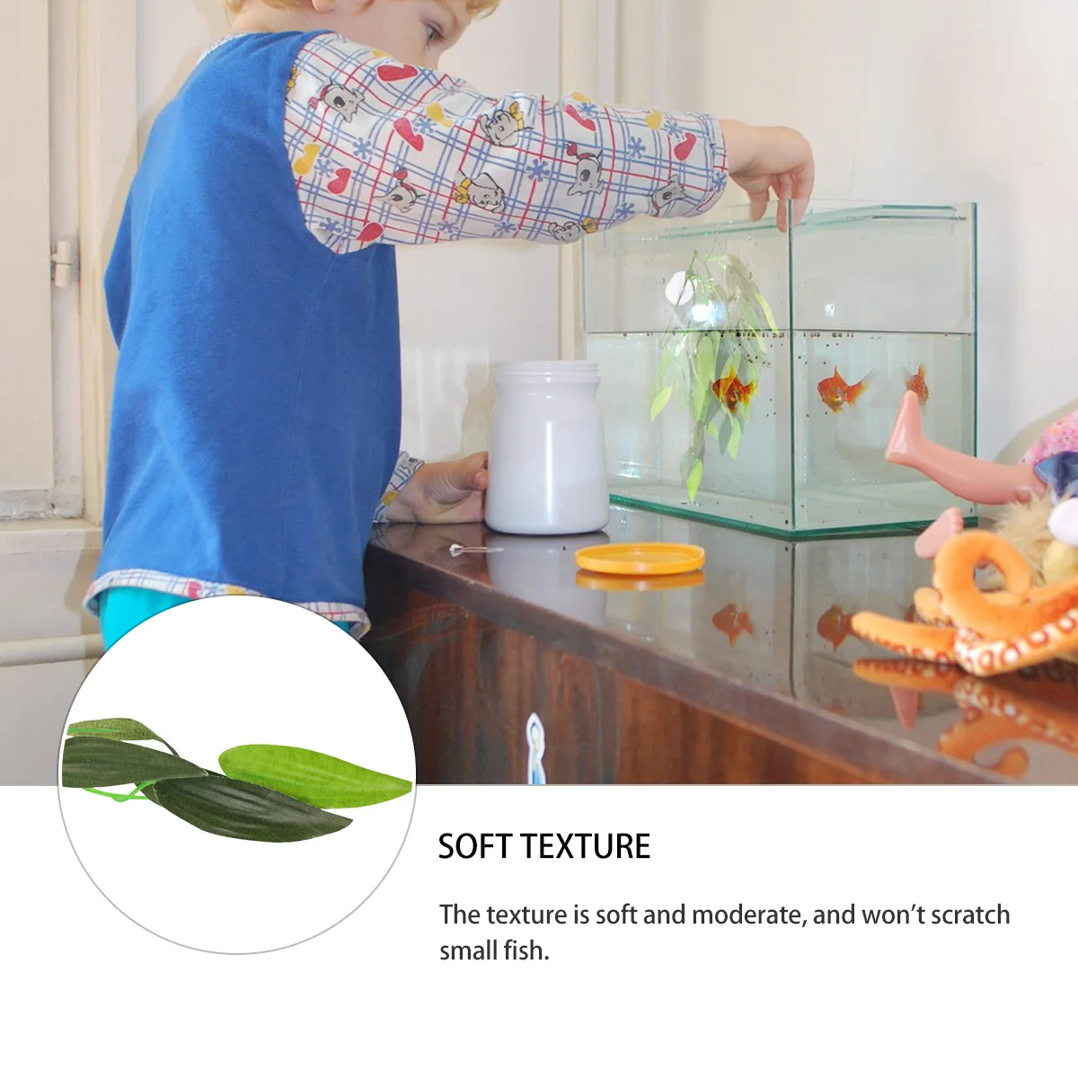 

Artificial Ocean Plants Resin Craft Aquarium Decoration Fish Tank Grass Rattan for Terrarium Betta Leaf Pad Natural Scene Design