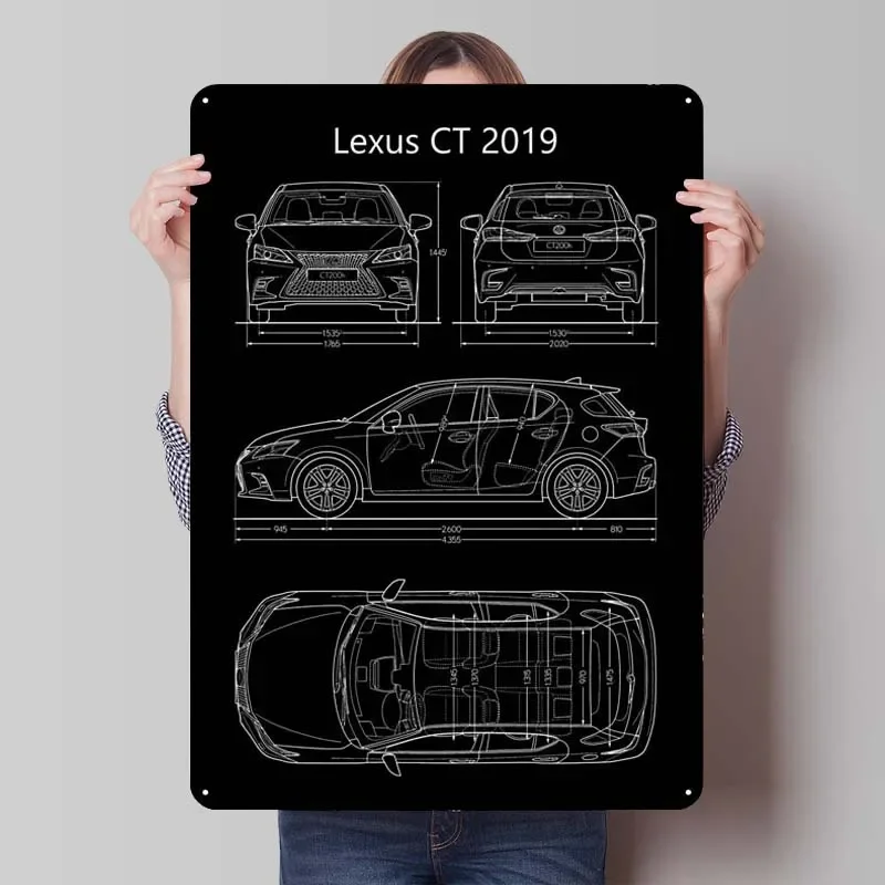 Lexus CT 2019 Classic Car Metal Poster Bathroom Decoration Living Room Custom Metal Tin Signs for Wall Art Decoration Man Cave