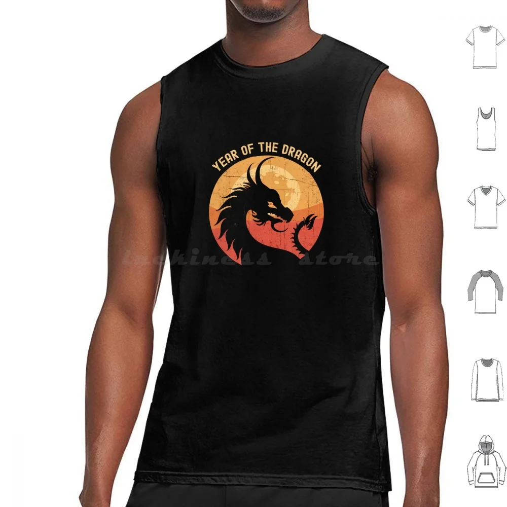 New Year Of The Dragon 2024 Tank Tops Print Cotton Year Of The Dragon 2024 Fantasy Dragon Art Vibrant Mythology Dragoncore