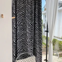 Modern Curtains for Living Room Dining Bedroom Custom Black White Zebra Pattern Luxury Nordic Door Window Curtain Home Decor