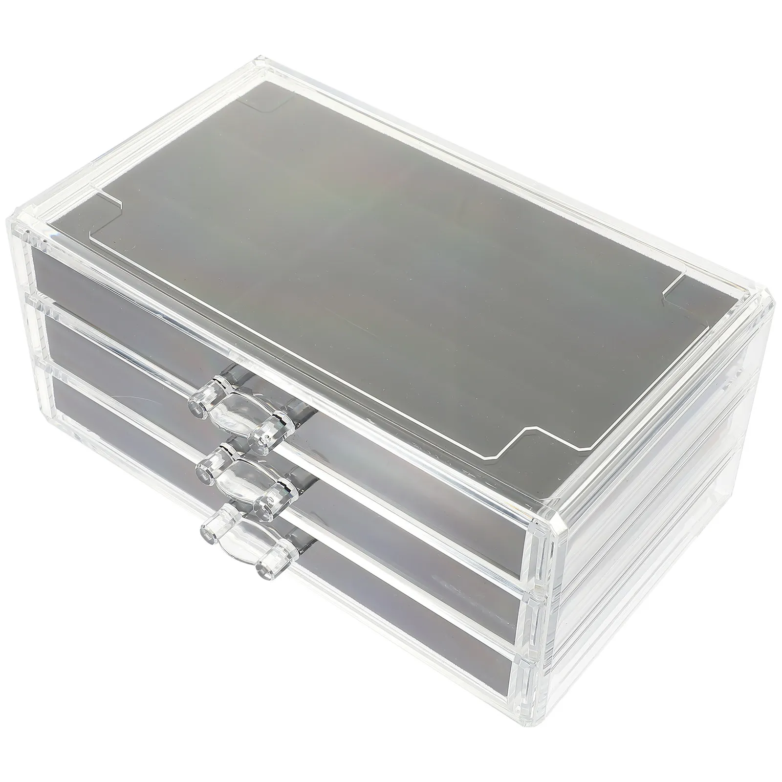 

Three-Layer Jewelry Storage Box Acrylic Organizer Necklace Ring Holder Desktop Container Makeup Accessories Organizer