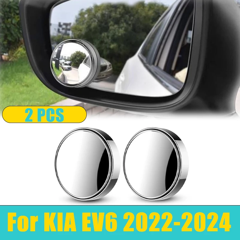

360° Blind Spot Mirror For KIA Kia EV6 CV GT-Line 2022-2024 2PCS Rearview Convex Round Frame Wide Glass Reverse Car Accessories