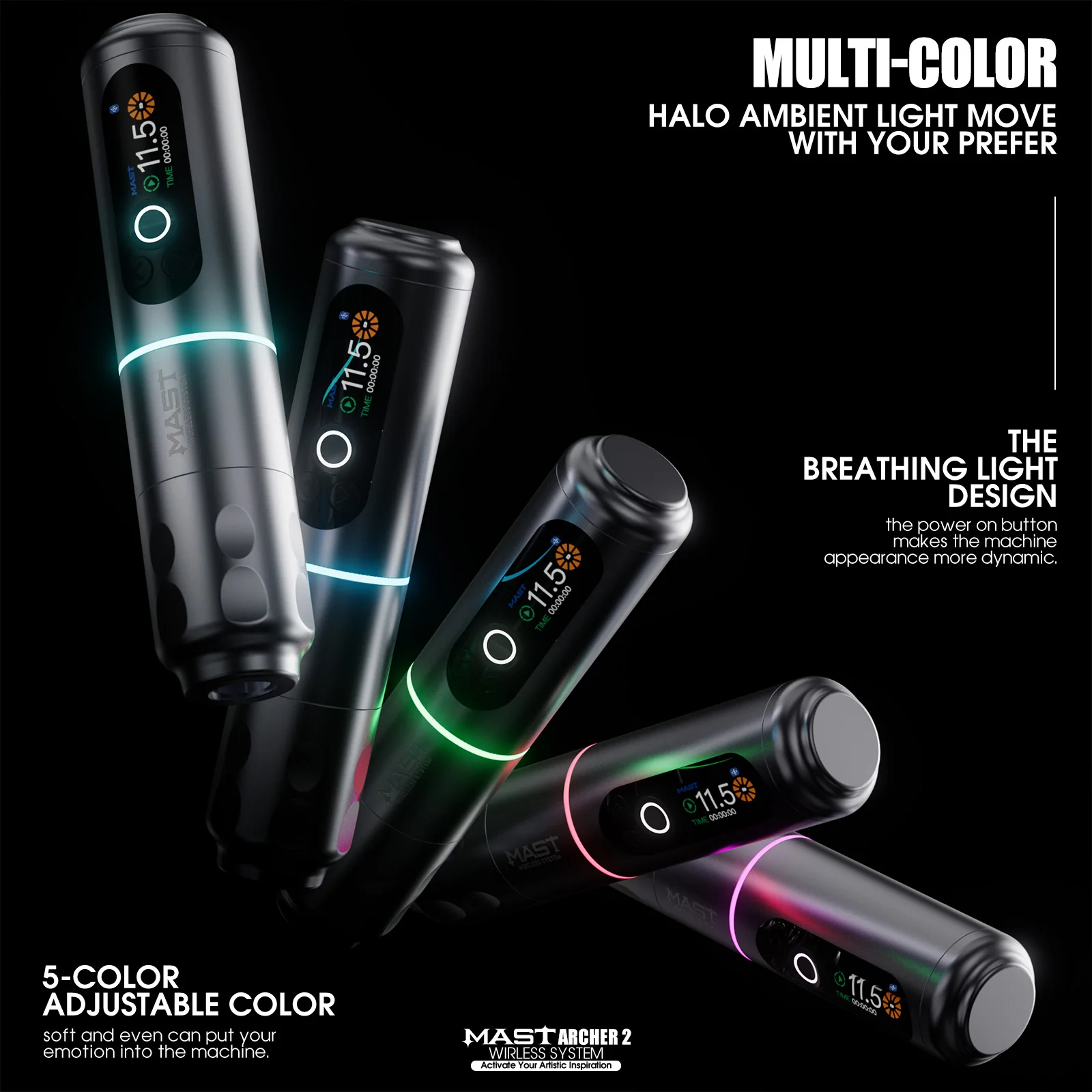 Mast Archer 2 Wireless Bluetooth Tattoo Machine Pen Microblading Machine With Foot Pedal