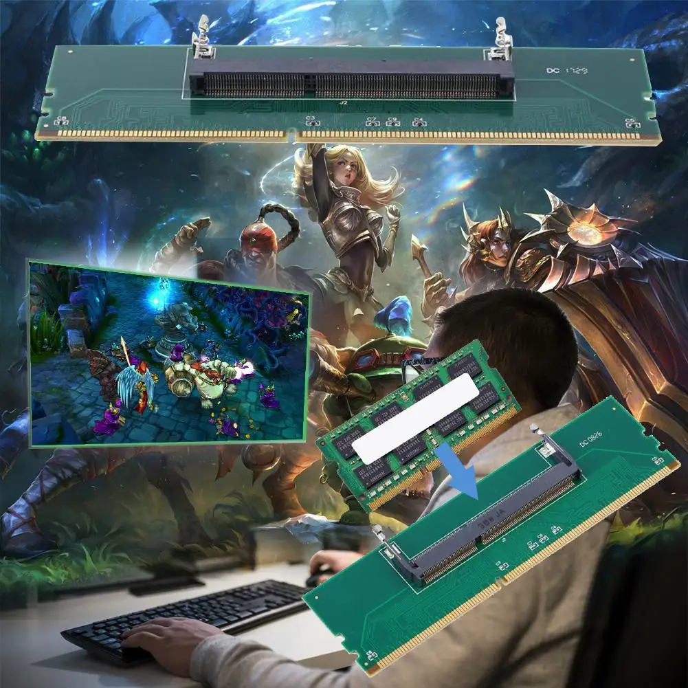 Adapter DDR3 Laptop SODIMM na Desktop DIMM RAM Karta Rozszerzeń Pamięci PC Złącze Pamięci Interfejs 204-Pin