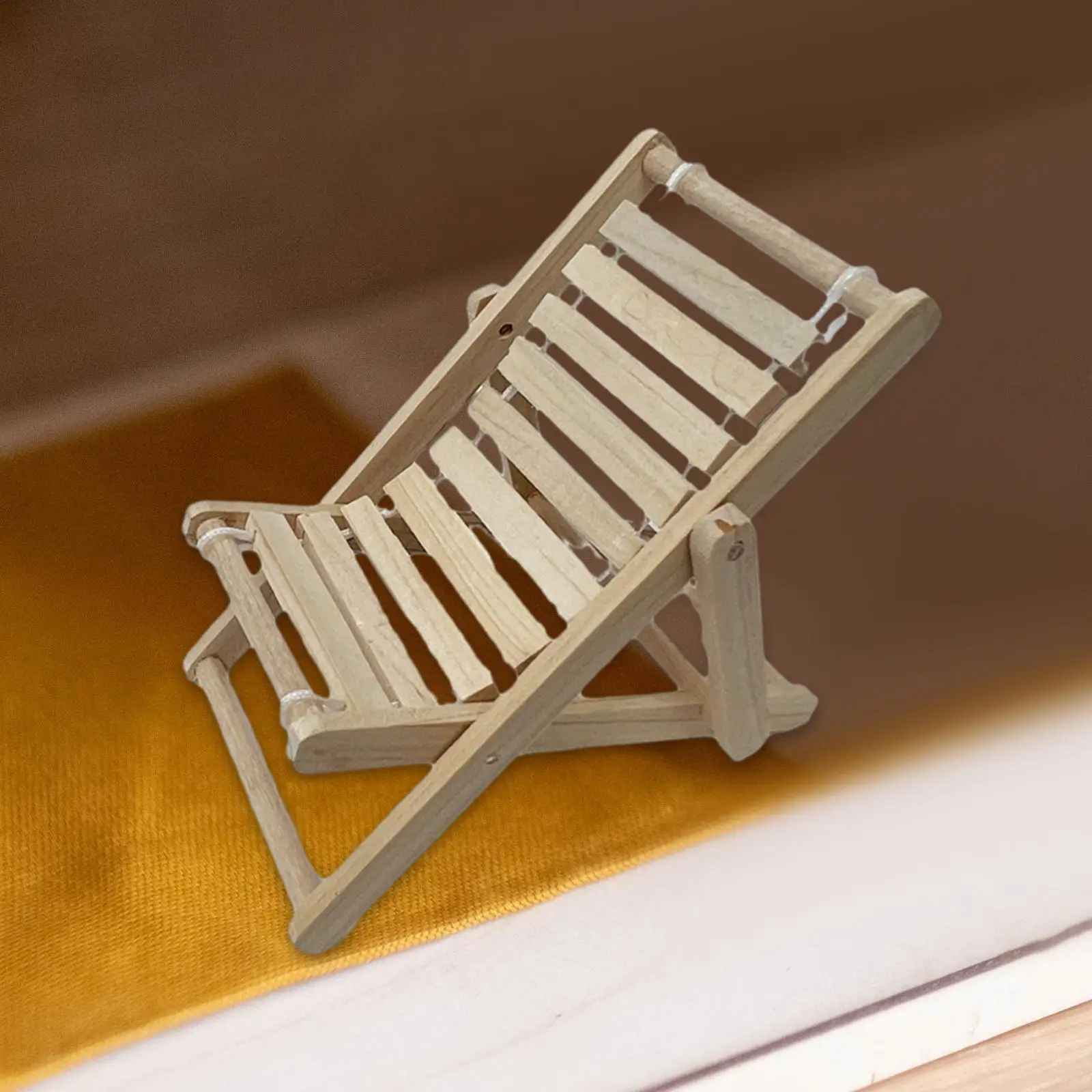 1:12 Scale Miniature Wooden Chair, Miniature Furniture, Foldable Decoration 1/12