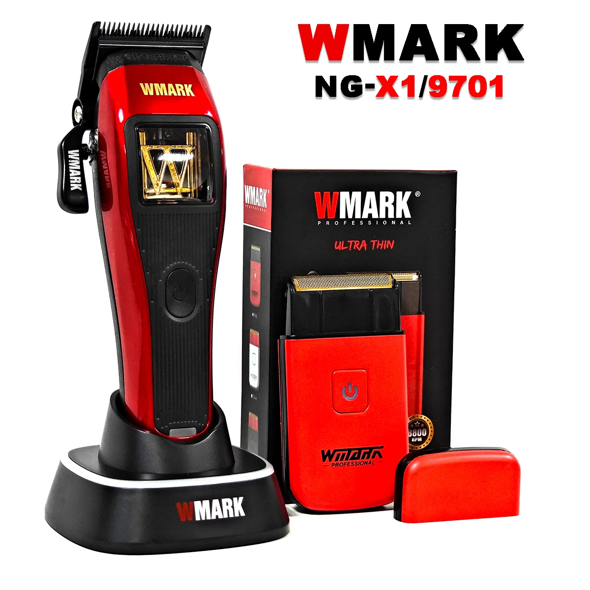 

WMARK NG-7901 NG-X1 Professional with base electric hair clipper 10000RPM 3 cover Gradient blade Men hair shaver Mini 8800RPM ﻿