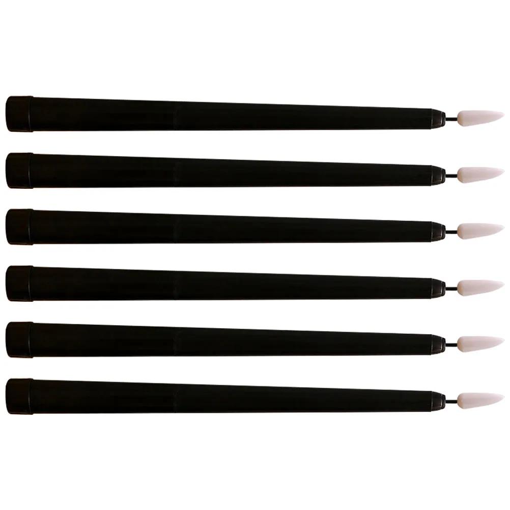 

6pcs Black LED Taper Candles Rechargeable Operated Christmas Wedding Decor Flameless Candles Led Lighting