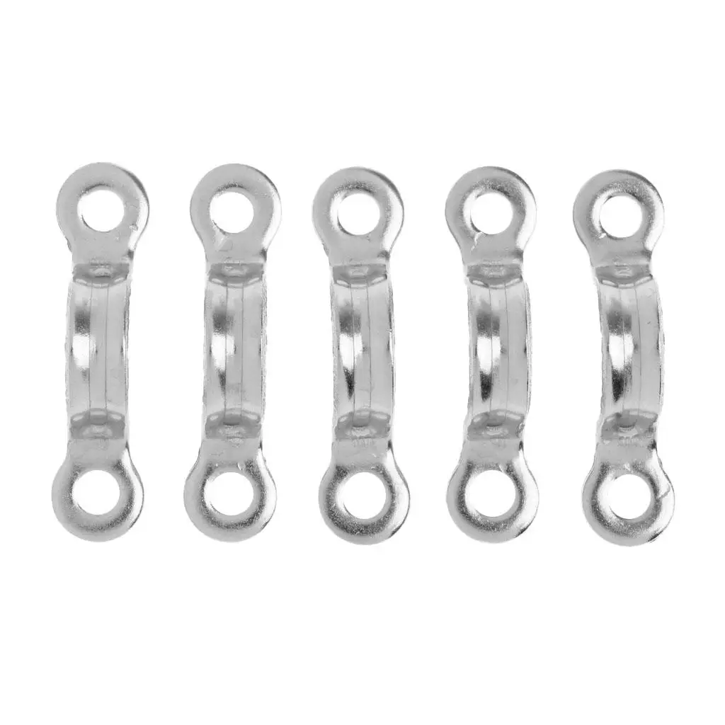 Sheet Eye Strap Polished Stainless Lacing Clamp Saddle Hardware Accessory for Aviary Harness Pet Utility