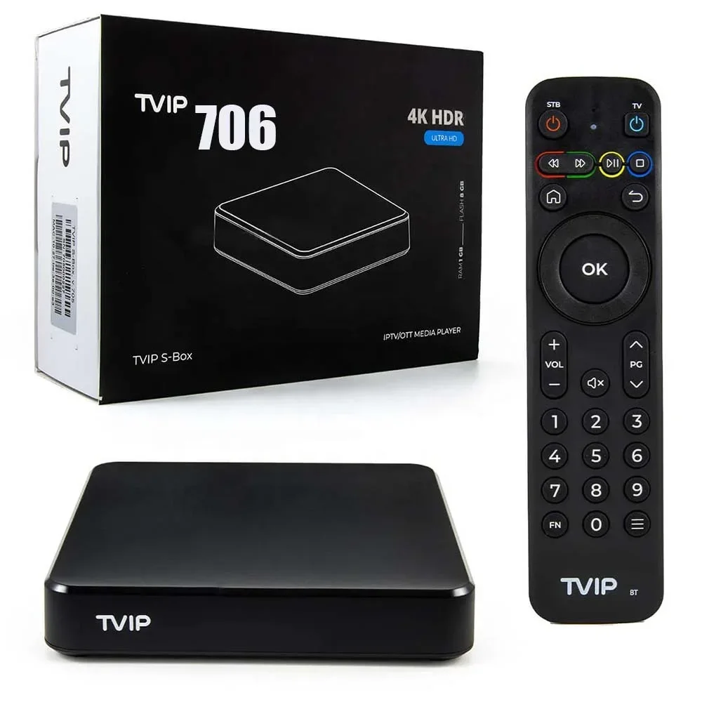 

2o24BEST TVIP 706 dual WIFI Android TV Gott Crystal OTT List Free Trial Demo 2G+8G smart tv box