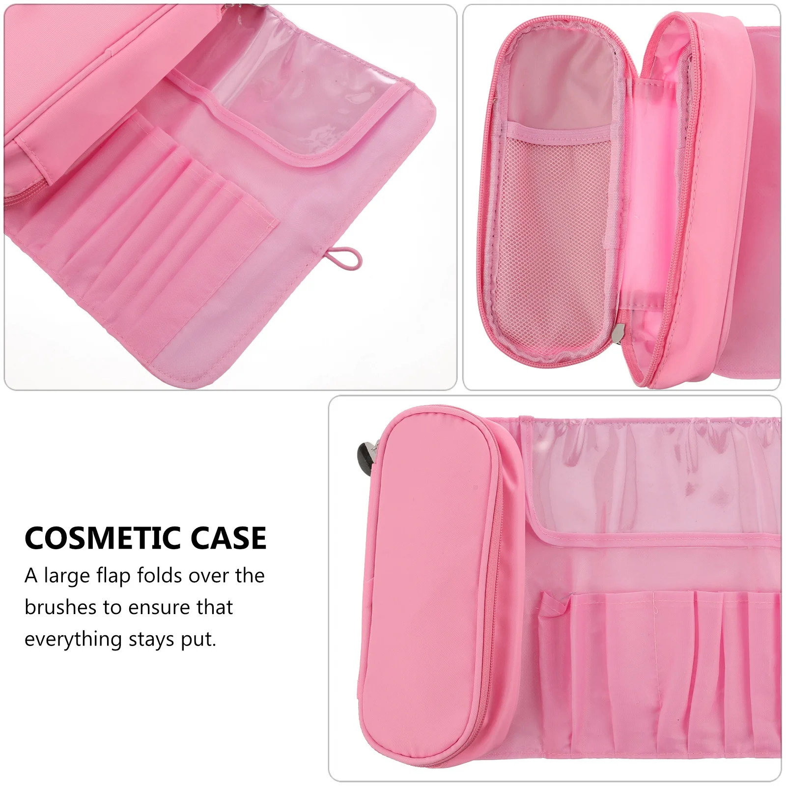 

Travel Makeup Brush Roll Bag Large Capacity Storage Pouch Protective Cushion Organizer Portable Case