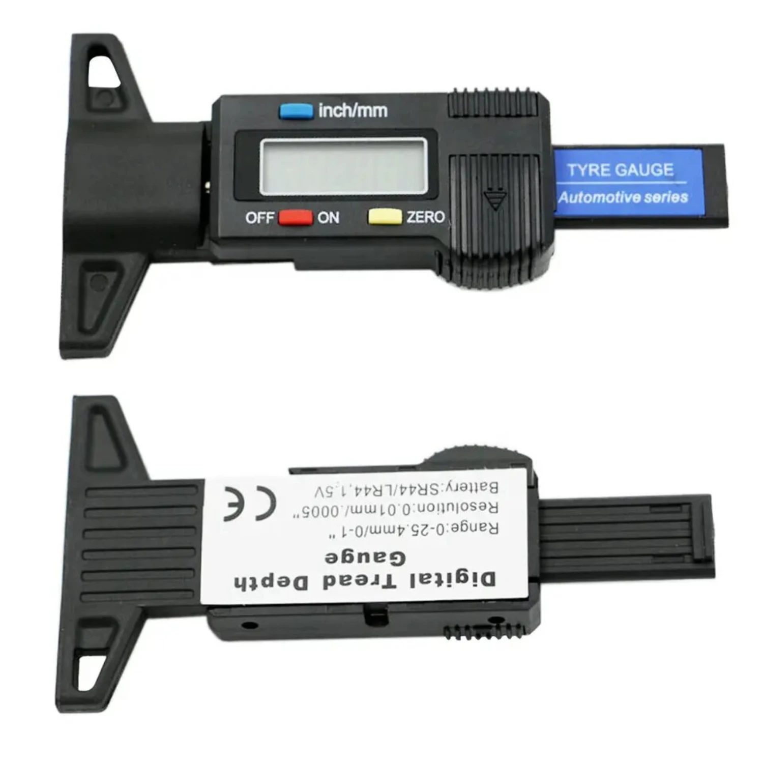 High Precision Digital LCD Display Car Tire Depth Gauge Measuring Tool for 0-25mm Tread Depth Caliper with Repair Function - 1PC