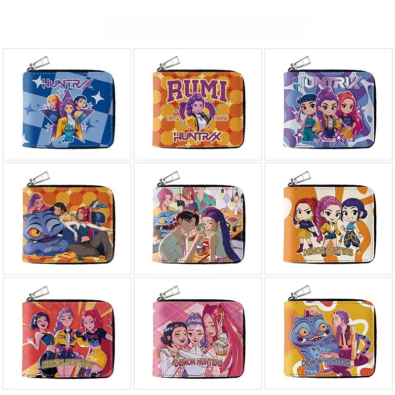 

KPop Demon Hunters Coin Purse Girls Cute Cartoon Anime Wallet Portable Mini Storage Card Zipper Bag Pendants Ornaments Gifts